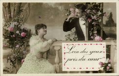 Fantasy - Couple - Far from the eyes close to the heart - CPA