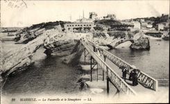 CPA Biarritz La passerelle et le semaphore