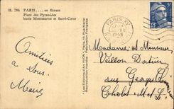 CPA Paris Place Pyramids Ridges Montmartre and Sacre Heart