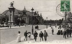 CPA Paris the large palace and the bridge Alexandre III