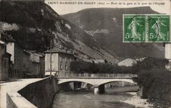 CPA Saint Rambert in Bugey Bridge of the station and the quay of hospital