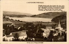 CPA the lake and the village Aydat