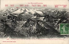 CPA Panorama taken of the peak of the South on the high chain of the Pyrenees