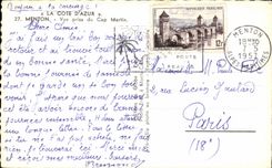 CPSM Menton Seen from of the Cape Martin