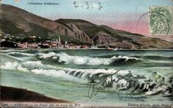 CPA Menton the beach by a heavy swell