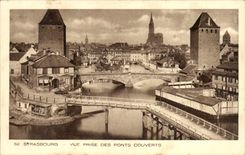 CPA Strasbourg Seen from of the covered bridges