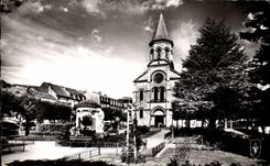 CPSM Bourboule the park and church