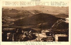 CPA Auvergne the ruins of the Mercury temple and the chain of Southern Puys with the solid mass of the Mounts Gilds
