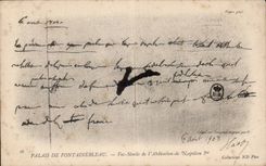 CPA Palate of Fontainebleau FAC simile of abdication of Napoleon 1st