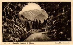 CPA Route of Aravis has Al Giettaz Tunnel of the turnings