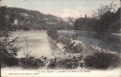 Swiss CPA Geneva Junction of Arve and the Rhone