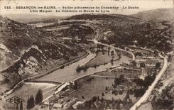 CPA picturesque Besancon les Bains Valley of Casamene Doubs island Malpas the citadel and road of Lyon