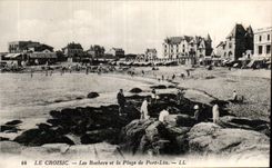 CPA Croisic rocks and the beach of the Port Flax