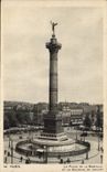 CPA Paris Places Bastille and the column of July