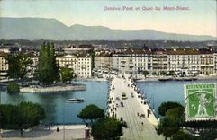 Swiss CPA Bridge and quay of Mont Blanc