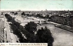 CPA Paris Perspective sur la Seine Pavillon de Flore