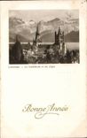 CPA Suisse Lausanne La cathedrale et les Alpes