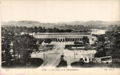 CPA Pau Train station and the funicular
