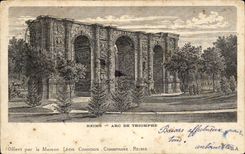 CPA Reims Arc de Triomphe Seen from in the cellars (chart saw recto back)