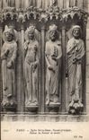 CPA Paris Eglise Notre Dame Facade principale Statues du portail de droite