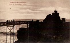 CPA Biarritz Nuit au rocher de la vierge