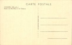 CPA Angers Statue of King Rene and the castle