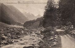 CPA Cauterets Vallee of Lutour Sentier leading has hotel trade of Fruitiere