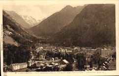 CPA Cauterets View on the city and melts of Lutour ardiden