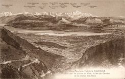 CPA the Jura Collar of the Sickle Seen on the plain of Gex the Geneva Lake and the alpine range