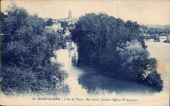 CPA Montauban island of the Tarn At the bottom bell-tower Church St Jacques