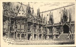 Rouen - Pen-and-ink drawing - Law courts - CPA