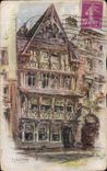 Rouen - the Old House - Pen-and-ink drawing - CPA