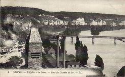 Orival - Church and the Seine - CPA