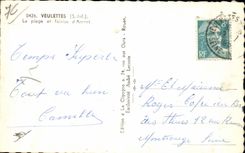 Veulettes - the Beach and Cliff Upstream - CPA