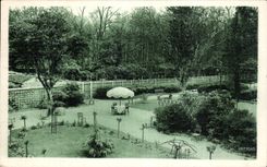 CPA Barbizon pleiads a corner of the park seen of the windows of hotel