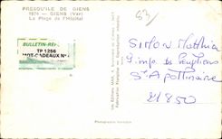 CPA Presqu ile de Giens Giens La plage de l hopital