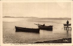 CPA Hyeres el efecto de las palmeras del sol en el mar con la playa en la parte inferior el oro de las islas