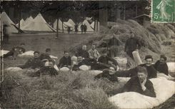Real photo Militaria Soldiers Camp of Laffite Houses