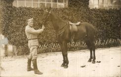 Real photo Soldiers militaria Horse