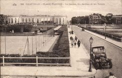 Deauville - playa florecida - el casino - jardines y tenis - CPA