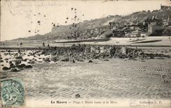 Le Havre - playa tiene marea baja - CPA