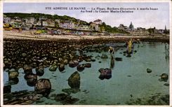 Direcciones Le Havre - la playa - rocas descubiertas - CPA