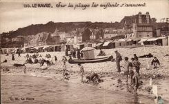 Le Havre - la playa - los ninos S divierte - CPA