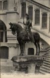 Pierrefonds - el castillo - estatua de Louis Orleans - CPA