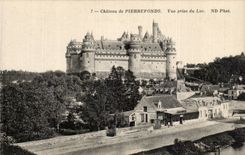 Pierrefonds - el castillo - visto de Lake Hotel del lago - CPA