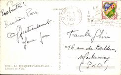 Touquet - playa de Paris - ayuntamiento - CPA