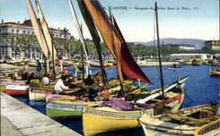 Cannes - Small fishing boats in the Port - CPA
