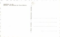 Menton - View of the Old man Menton - CPA