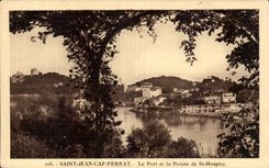 Cabo Ferrat de Jean del santo - el puerto y la tapa del hogar de vieja gente del St - CPA