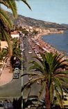 Menton - View on the Walk and the Beach - CPA